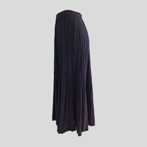 Vintage 90s Purple Crinkled Rayon Witchy Long Boho Midi Skirt Womens L